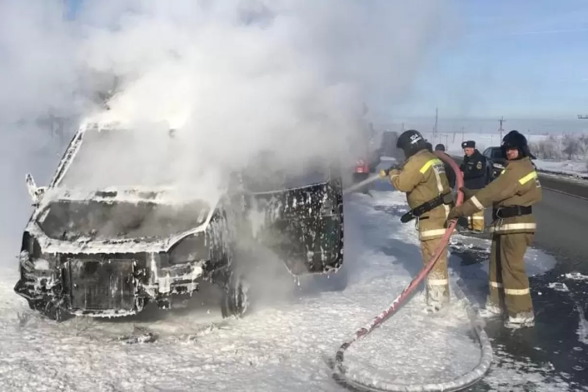 26 февраля на трассе Самара - Оренбург горела «Газель»