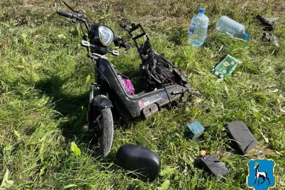 На трассе в Самарской области водитель «Калины» сбил парня на электровелосипеде