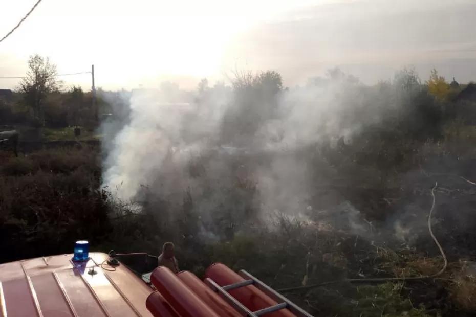 В селе Черноречье Самарской области горели гараж и трава