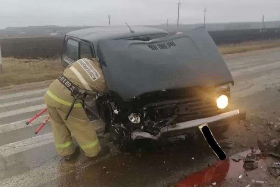 Утром 24 ноября в Самарской области на трассе лоб в лоб столкнулись «Нива» и «Гранта»