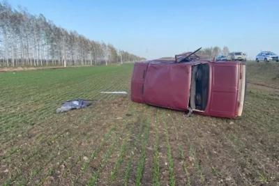 В Самарской области на трассе перевернулась легковушка