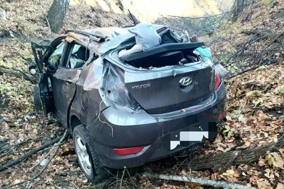 В Самарской области Hyundai Solaris опрокинулся, вылетев с дороги - последние новости