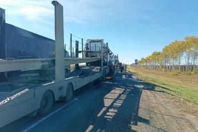 На трассе М-5 в Самарской области столкнулись два тягача