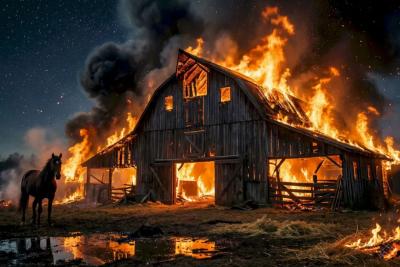 Под Самарой сгорела конюшня, лошади не пострадали - последние новости