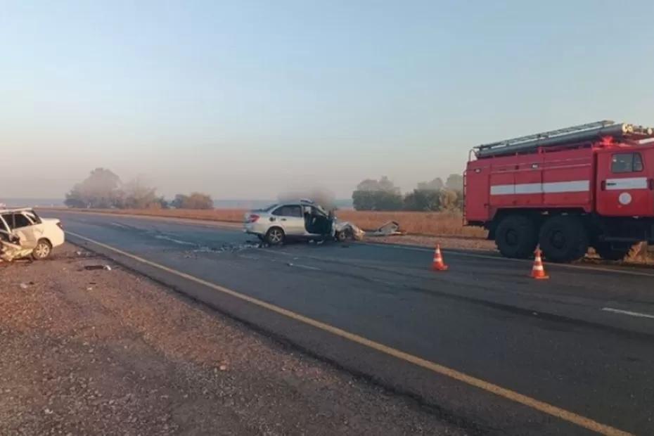 Две Lada Granta столкнулись под Красным Яром, оба водителя погибли