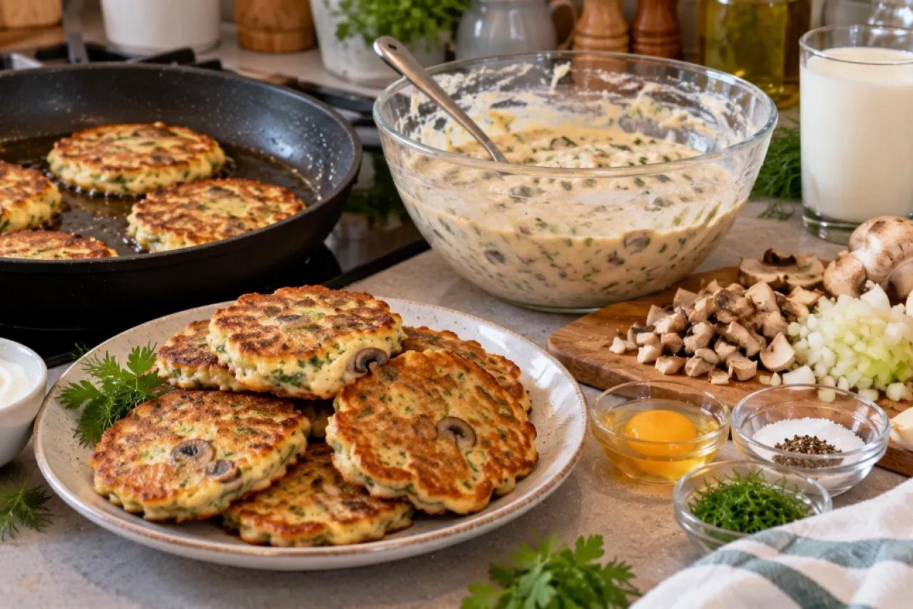 Беру стакан кефира и горсть грибов - жарю целую горку оладушек: вкуснее мясных