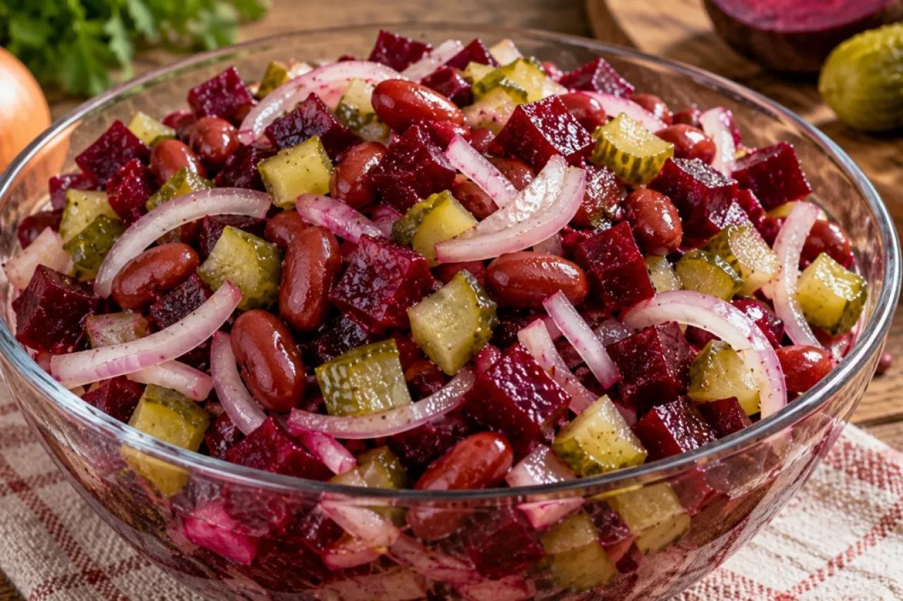 Свекла с огурчиками, а вкус такой, что тарелки вылизывают: осенний салат к ужину сытнее винегрета и проще &laquo;Шубы&raquo;