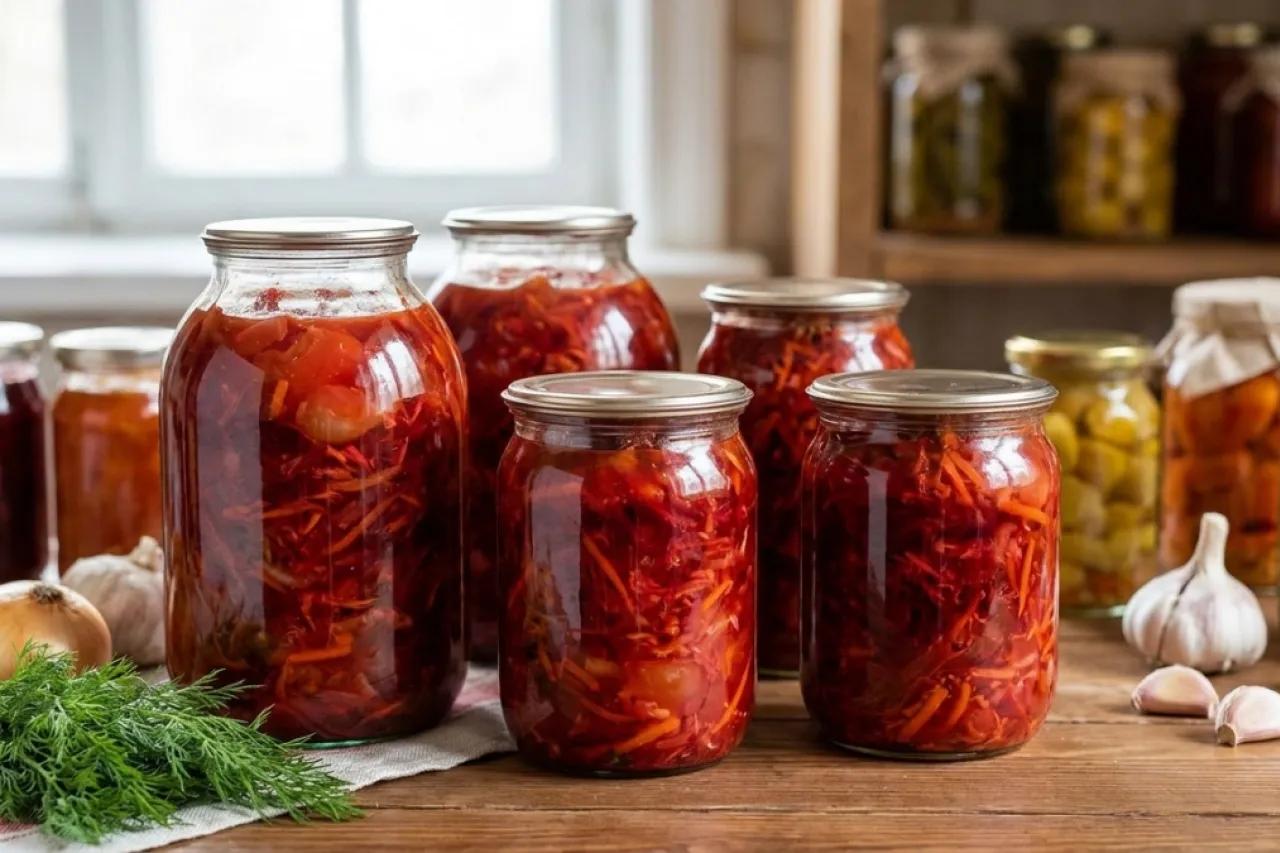 Борщевая заправка на зиму в банках: 3 несложных, но вкусных рецепта со свеклой и томатами