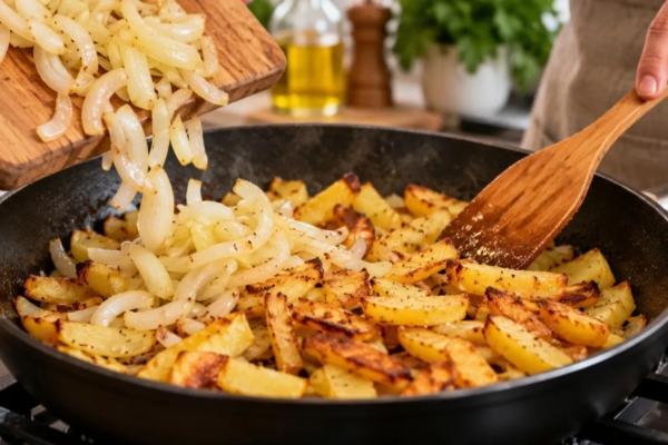 Картошка ещё сырая, а лук уже сгорел - в каком порядке отправлять их на сковородку