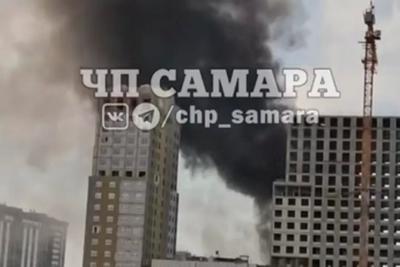 В Самаре горит новостройка в районе набережной