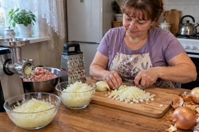 Лук в котлеты: резать, тереть или молоть? Секрет сочного фарша, о котором не знают даже опытные хозяйки