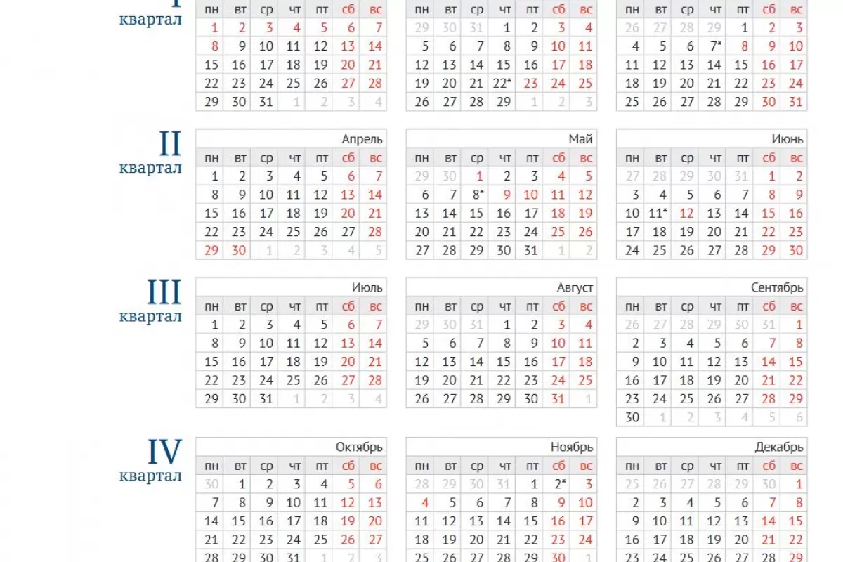 Длинные выходные, праздники и будни: опубликован производственный календарь на 2024 год