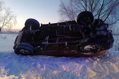 В Сызрани перевернулся второй за утро автомобиль