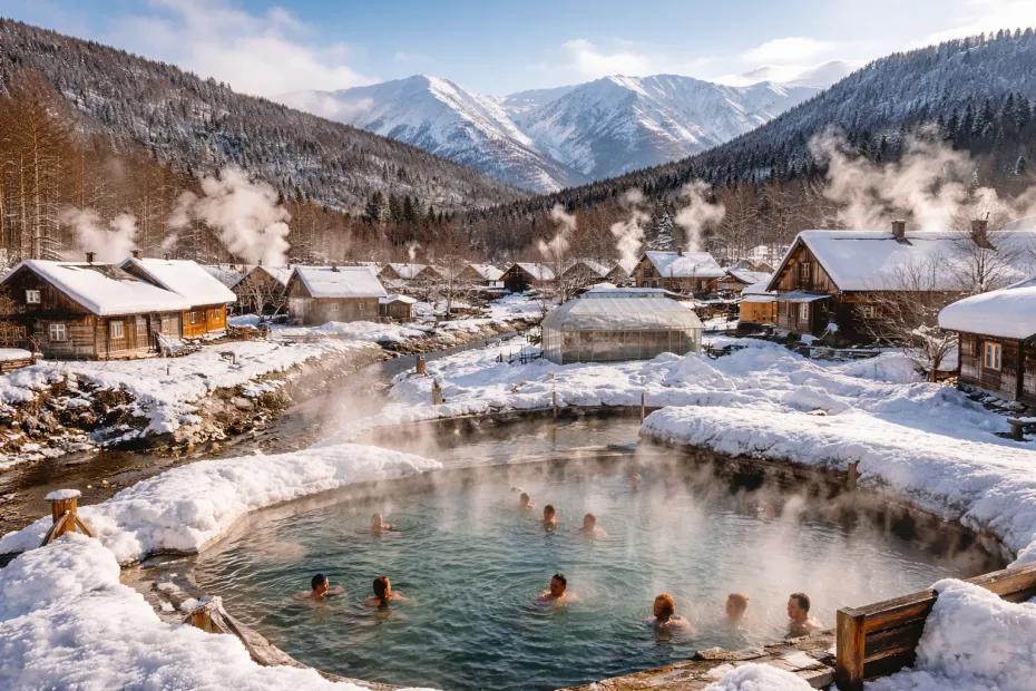 Нашел село внутри вулкана, где люди отапливают дома горячей минералкой: зима мягкая, цены высокие, люди - добрые