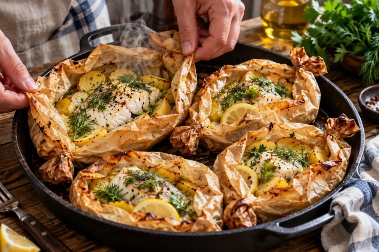Готовлю эту вкуснятину и не могу остановиться: нежнейшая рыба с картошкой в &laquo;конверте&raquo; - хоть гостям на праздник, хоть семье на ужин