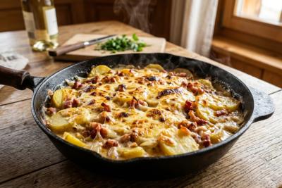 Картошку больше просто так не жарю: делаю тартифлет - вкуснятина по-французски со сливками и беконом